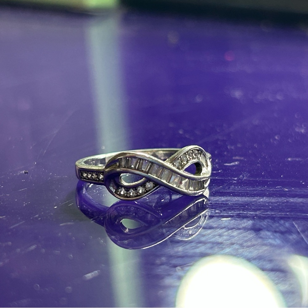 Kay Jewelers Silver Infinity Ring with Diamond Accents